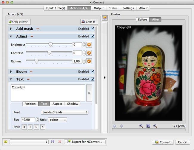 XnConvert MacOS Screenshot 1